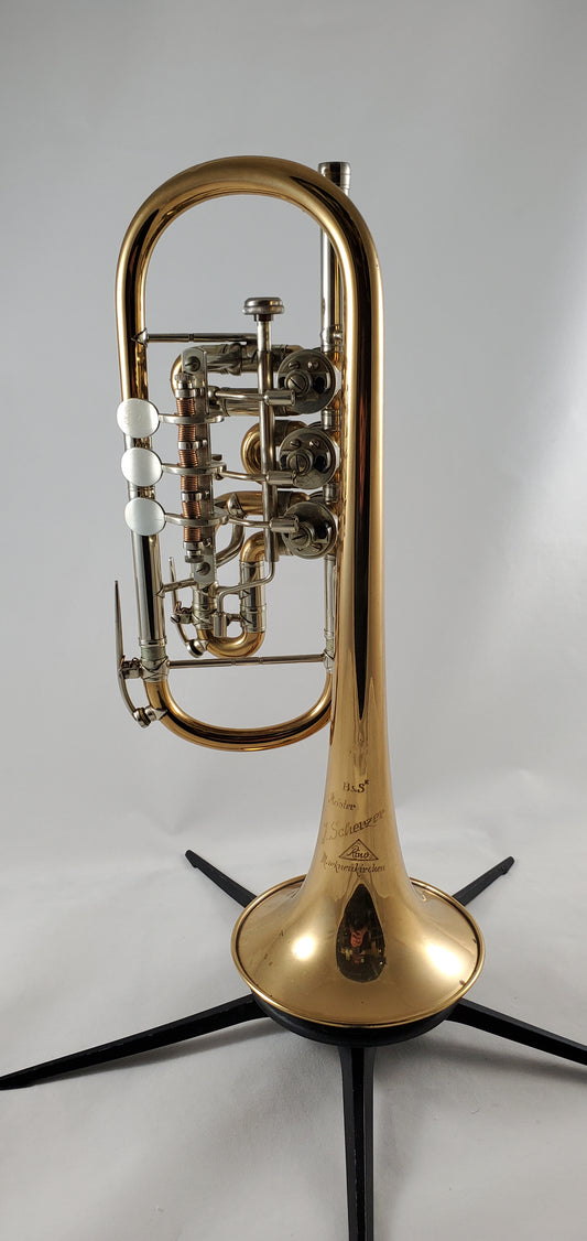 Used Scherzer Meister E-Flat Rotary Trumpet SN: 24976