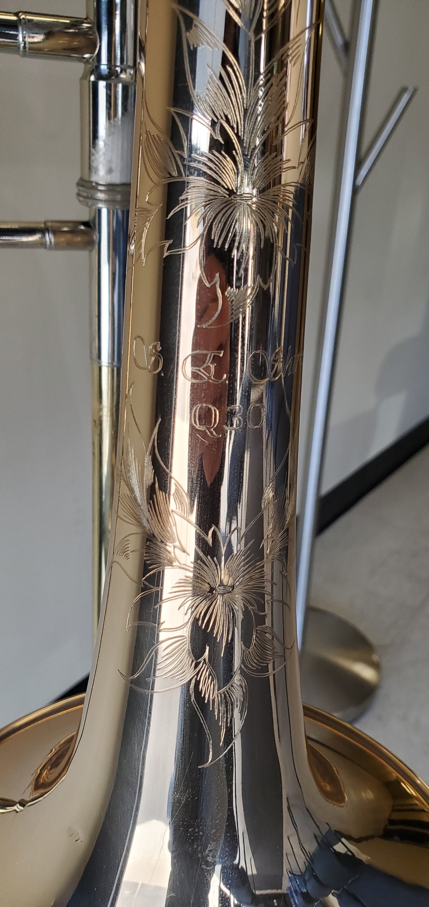 Used S.E. Shires Q30 F-Attachment Trombone with Traditional Rotor and Gold Brass Bell SN: Q5114