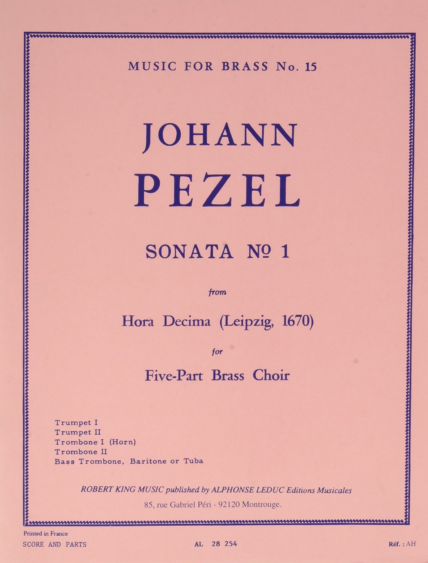 Pezel — Hora Decima: Sonata No. 1 for Brass Quintet