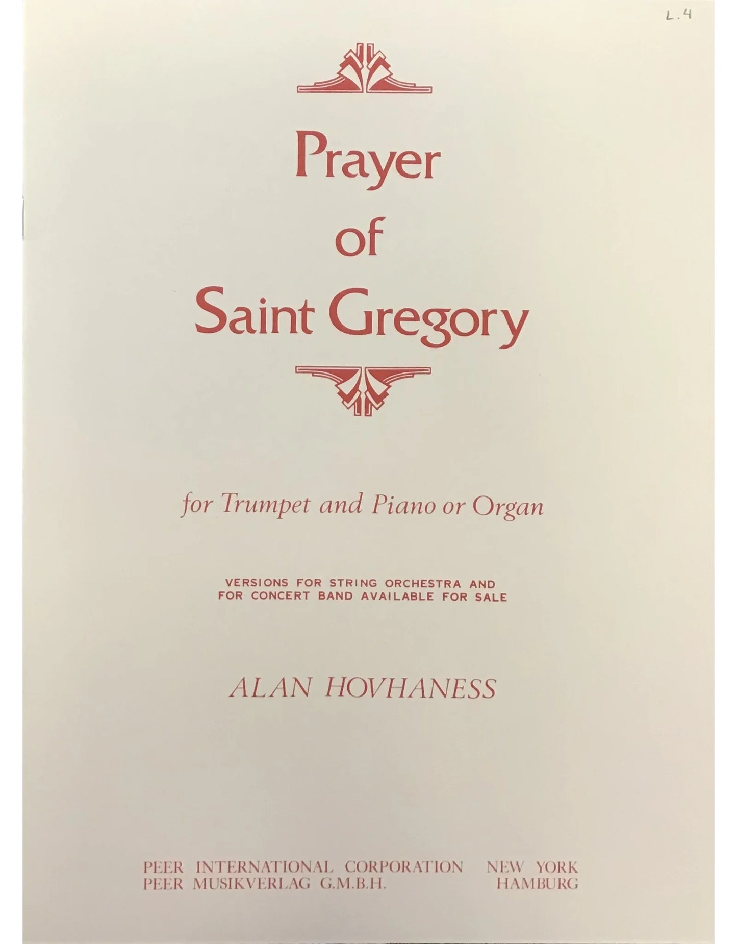 Prayer of St. Gregory for Trumpet and String Orchestra-Alan Hovhaness