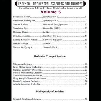 Essential Orchestral Excerpts for Trumpet, Volume 5