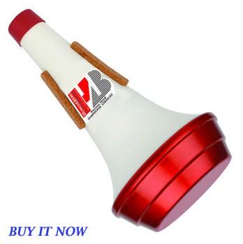 Humes & Berg Stonelined Symphonic Straight Red and White Aluminum Mute for Bass Trombone 175