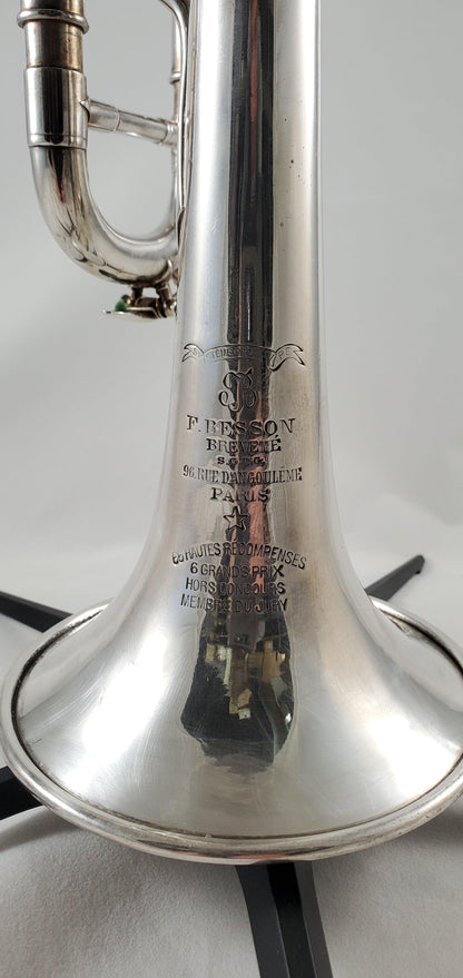 Used F. Besson Brevete Bb Trumpet in Silver SN: 92641