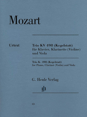 WOLFGANG AMADEUS MOZART Trio E flat major K. 498 (Kegelstatt)