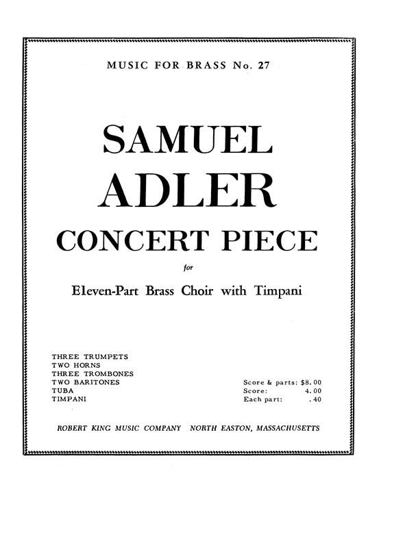 Adler — Concert Piece for Brass Choir