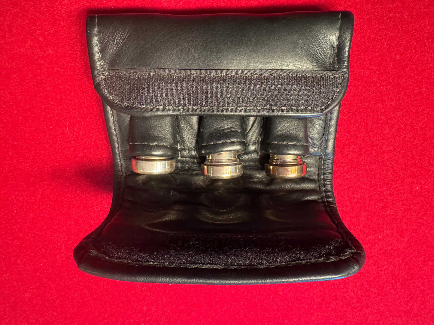 Used Monette Leather Triple Mouthpiece Pouch