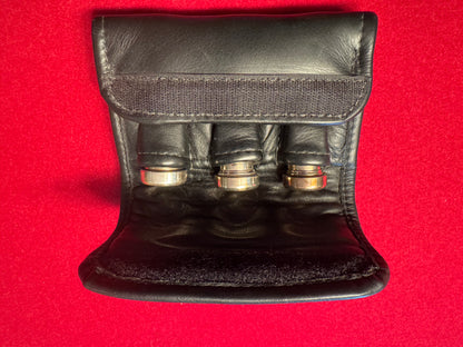 Used Monette Leather Triple Mouthpiece Pouch