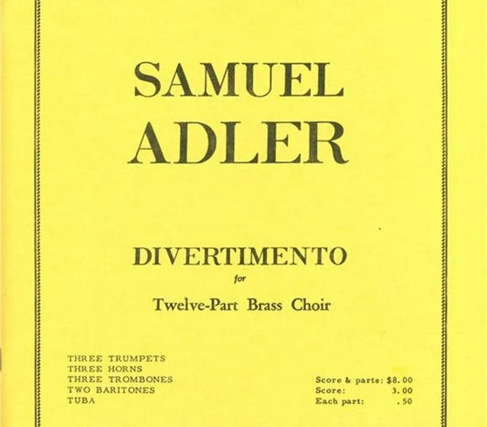 Adler — Divertimento for Brass Choir