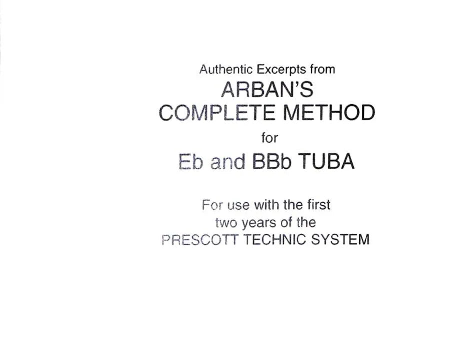 Arban-Prescott First and Second Year for Eb & BBb Tuba