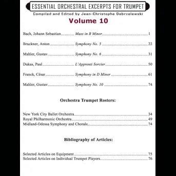 Essential Orchestral Excerpts for Trumpet, Volume 1