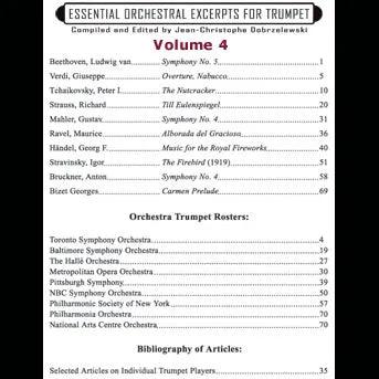 Essential Orchestral Excerpts for Trumpet, Volume 4