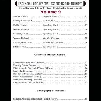 Essential Orchestral Excerpts for Trumpet, Volume 9