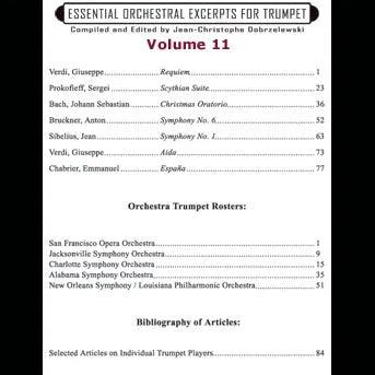 Essential Orchestral Excerpts for Trumpet, Volume 11