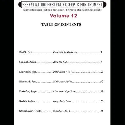 Essential Orchestral Excerpts for Trumpet, Volume 12
