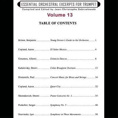 Essential Orchestral Excerpts for Trumpet, Volume 13