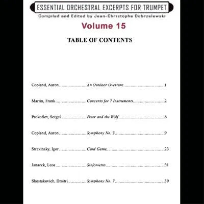 Essential Orchestral Excerpts for Trumpet, Volume 15