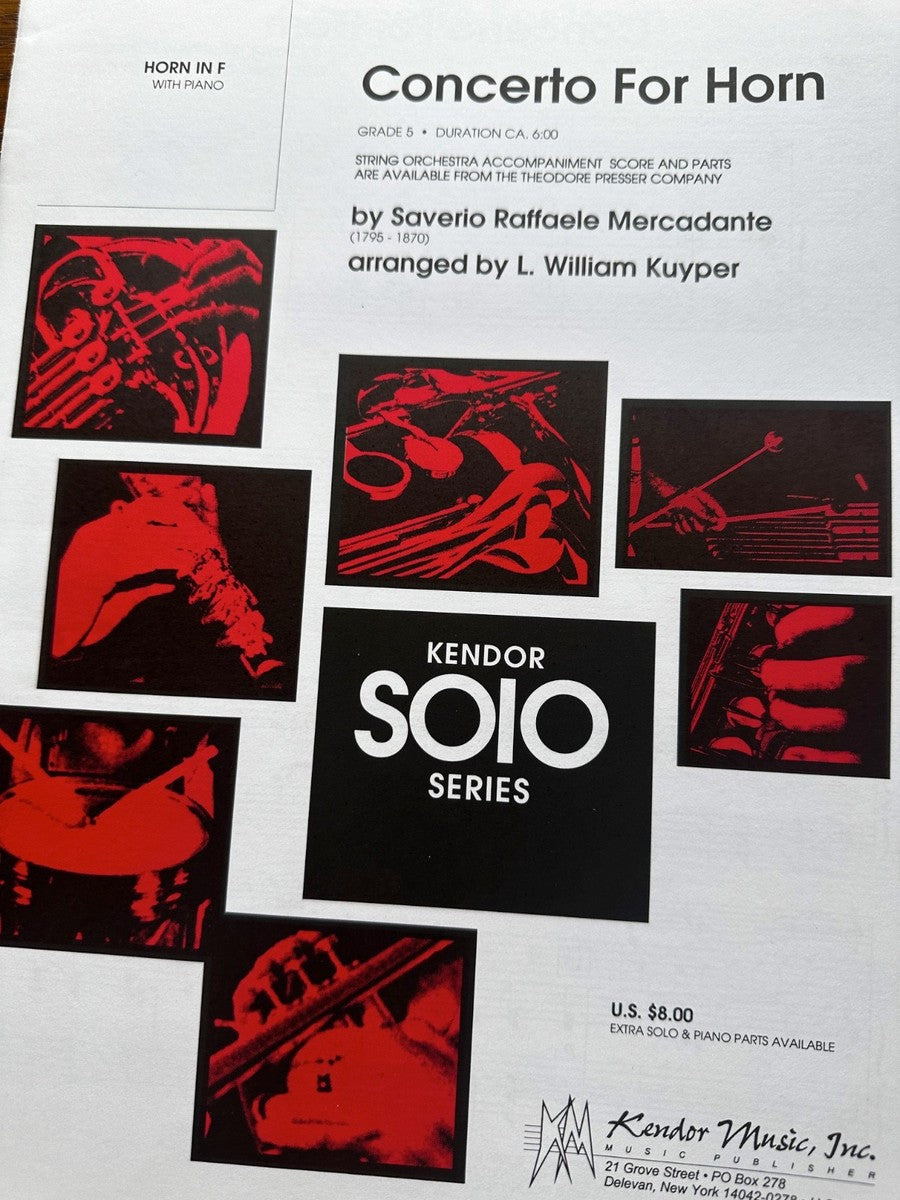 Concerto for Horn by Saverio Raffaele Mercandante arr. by William Kuyper