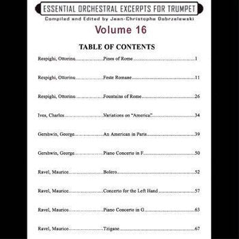 Essential Orchestral Excerpts for Trumpet,  Volume 16